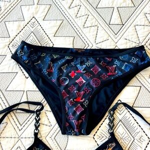 Louis Vuitton Night Bikini Set, used and washed size M